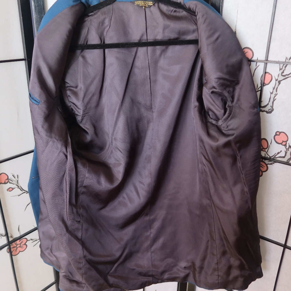 Zeidler Electric Blue Suit Jacket Size 44 Long - Picture 9 of 10